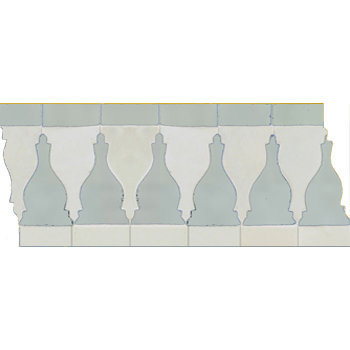 Mosaic House Moroccan tile Sharafa S 1-30 White Celadon Green  zellige, mosaic, zellij, border, glaze, classic, traditional 